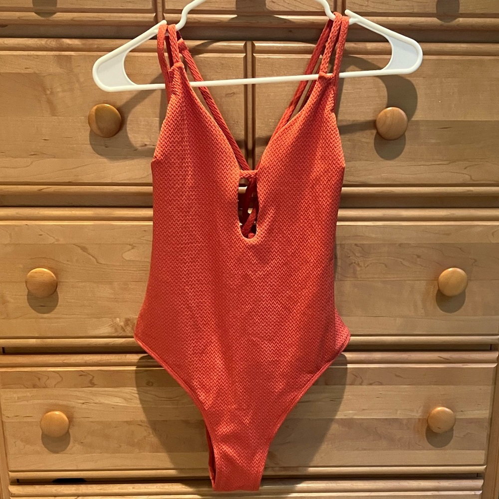 Red Cupshe One Piece Bathing Suit with Cutouts Never Worn with Tags